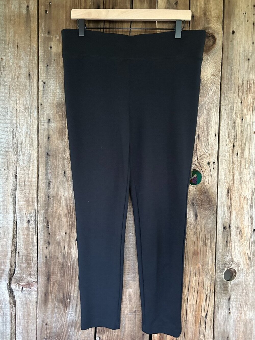 Pull On Ponte Pants Black Women's Size 14P Slimming